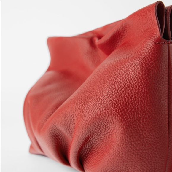 ZARA Gathered Leather Crossbody Shoulder Bag - Picture 5 of 8